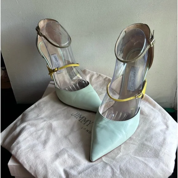 Jimmy Choo Kid Patent Typhoon Ankle Strap Pumps - Picture 3 of 9